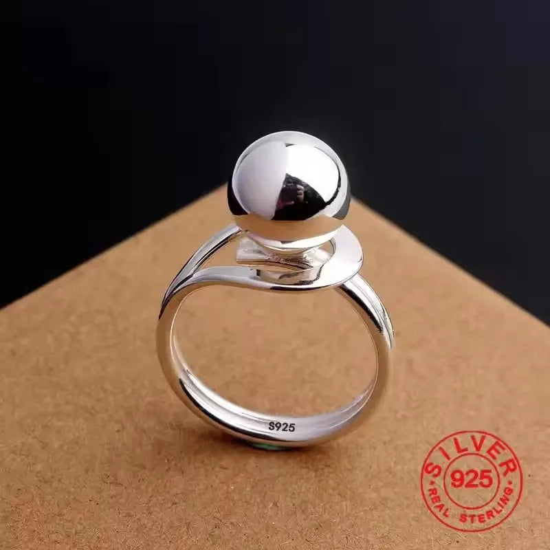 VENTFILLE 925 Sterling Silver Double Layer Vintage Twisted Ring For Female Gift Trend Open Adjustable Design Jewelry Wholesale