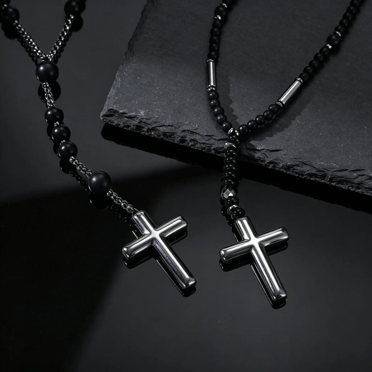 PENDRA Cross Beaded Rosary Rosary Necklace