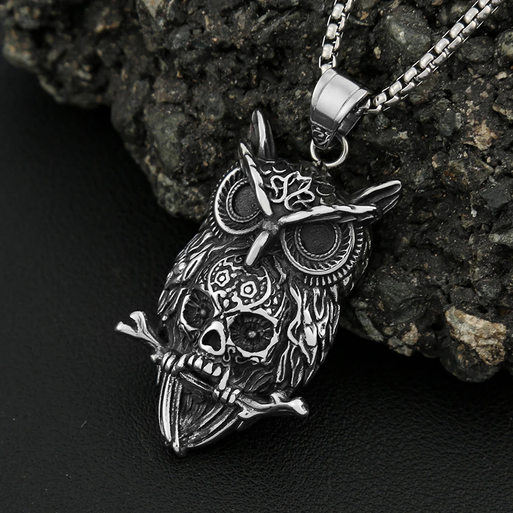 PENDRA Owlskull Gothic Owl Skull Pendant