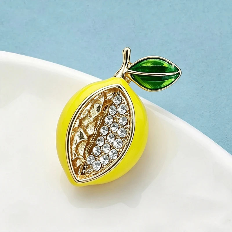 PENDRA Lemonelle Cute Enamel Lemon Brooch