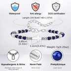 Trendy Men's Natural Stone Beaded Bracelet,Bohemian Cross Charms Chain Wristband,Jewelry Gift for Husband Dad Son
