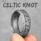Vintage Nordic Viking Runes Celtic Knot Series Stainless Steel Womens Mens Rings Punk Biker Jewelry Creativity Gift Wholesale