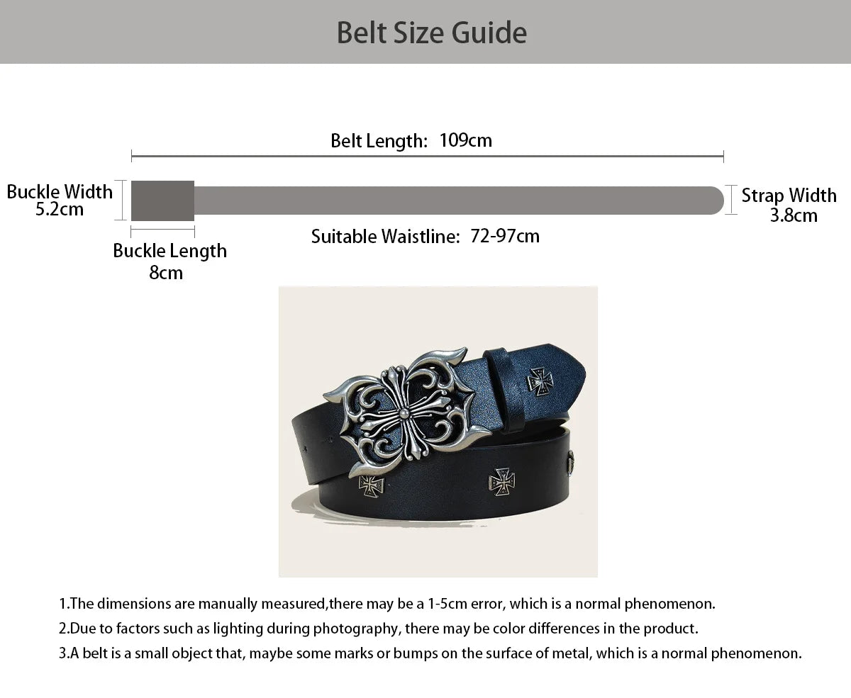 PENDRA Norayne Leather Black Skull Punk Belt