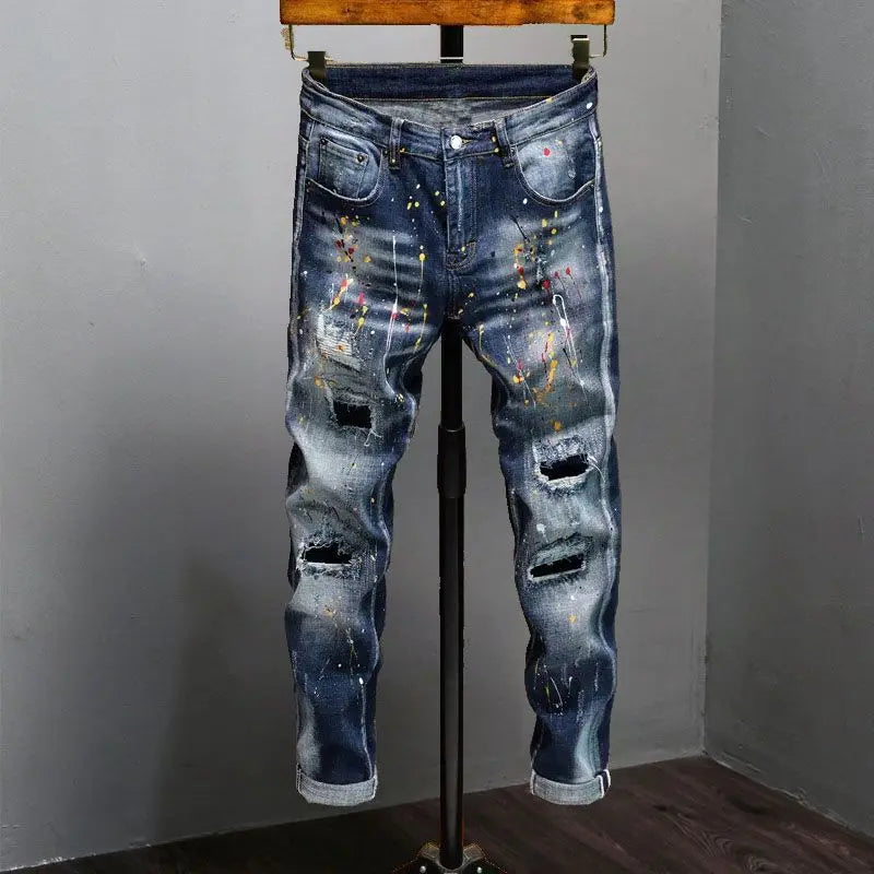 PENDRA Slim Pencil Distressed Pants