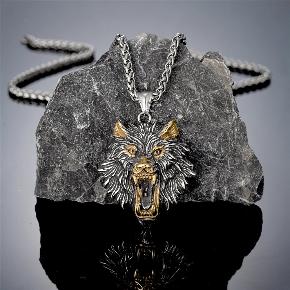 PENDRA Wolf Gold Viking Necklace