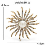 PENDRA Solara Rhinestone Sun Brooch