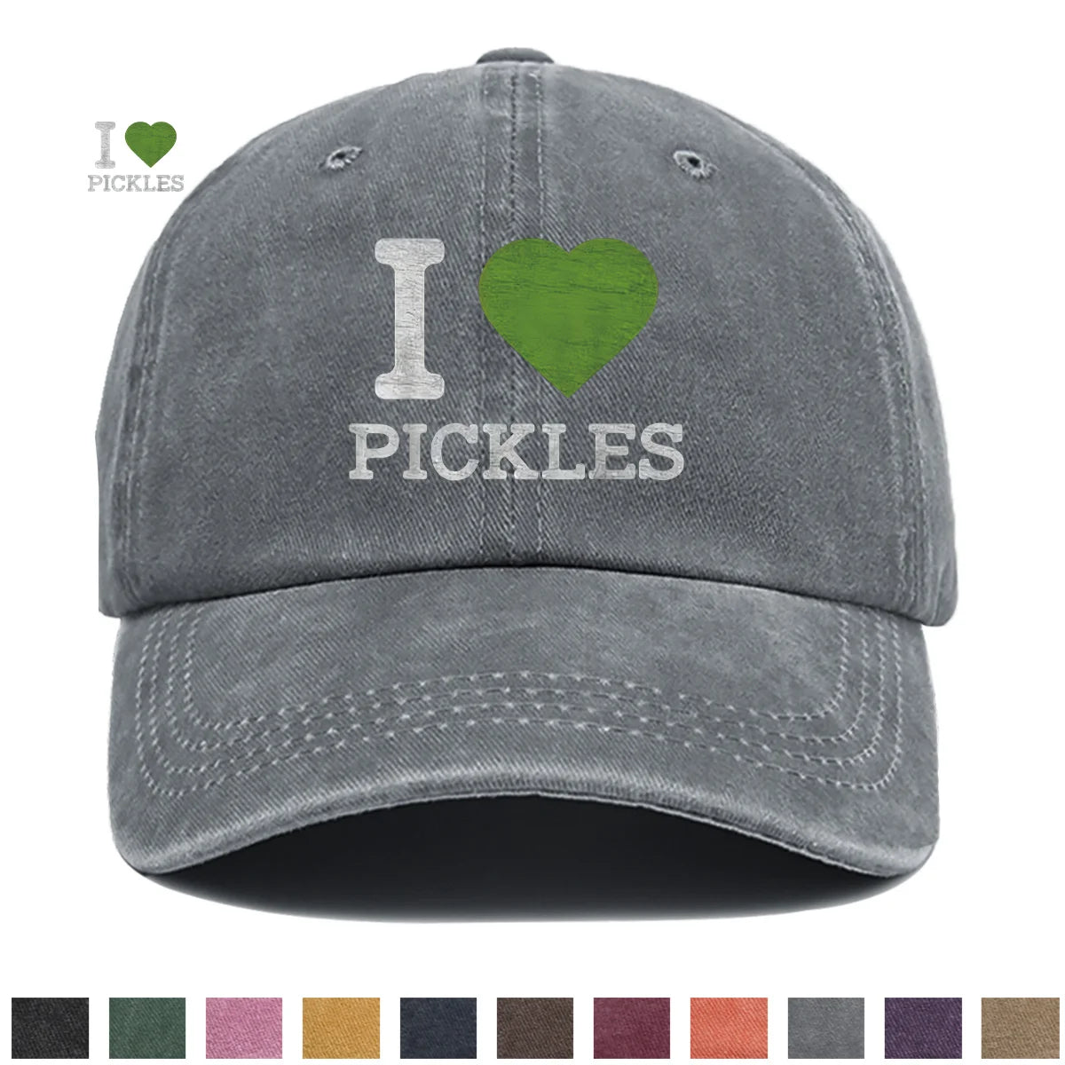 1pc 1pcs "I Love Pickles" Duckbill Cap with Pickle Print - Adjustable Snapback Baseball Hat, Lightweight Breathable Suitable