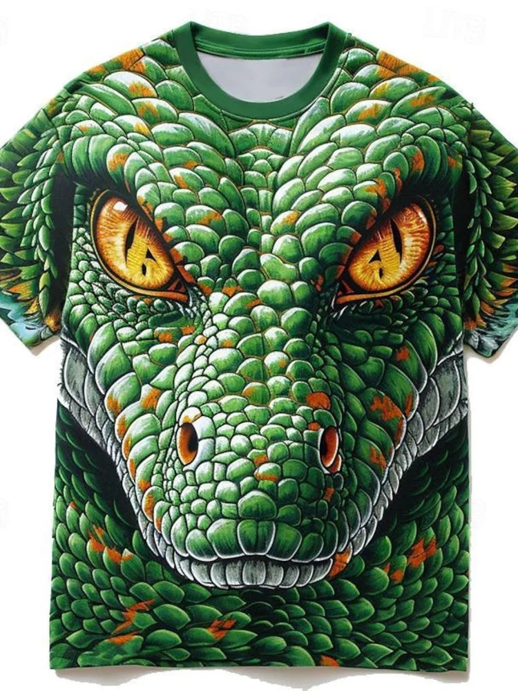 Summer Daily Casual Men's Loose-fitting Top 3D Wave Print Men's T-shirt Outdoor Seaside Men's Fashionable Short-sleeved Shirt