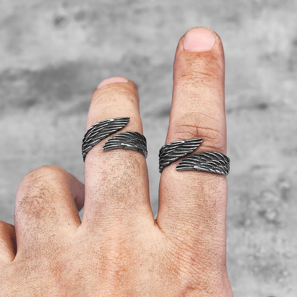 PENDRA Angel Wings Punk Ring