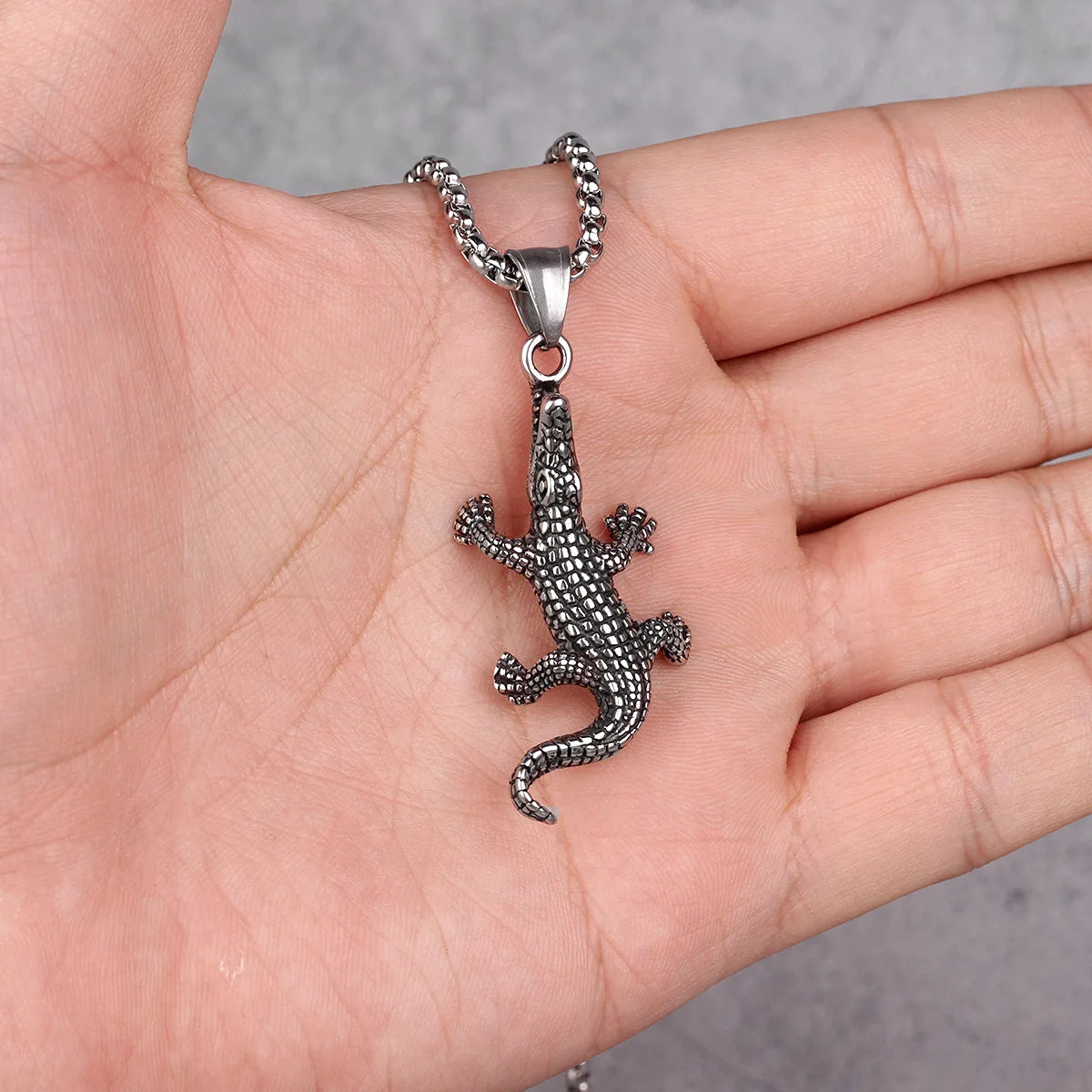 PENDRA Crocodile Animal Steel Necklace