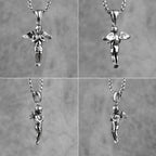 Angel Prayer Child Stainless Steel Men Necklaces Pendants Chain Religion for Boyfriend Male Jewelry Creativity Gift Wholesale
