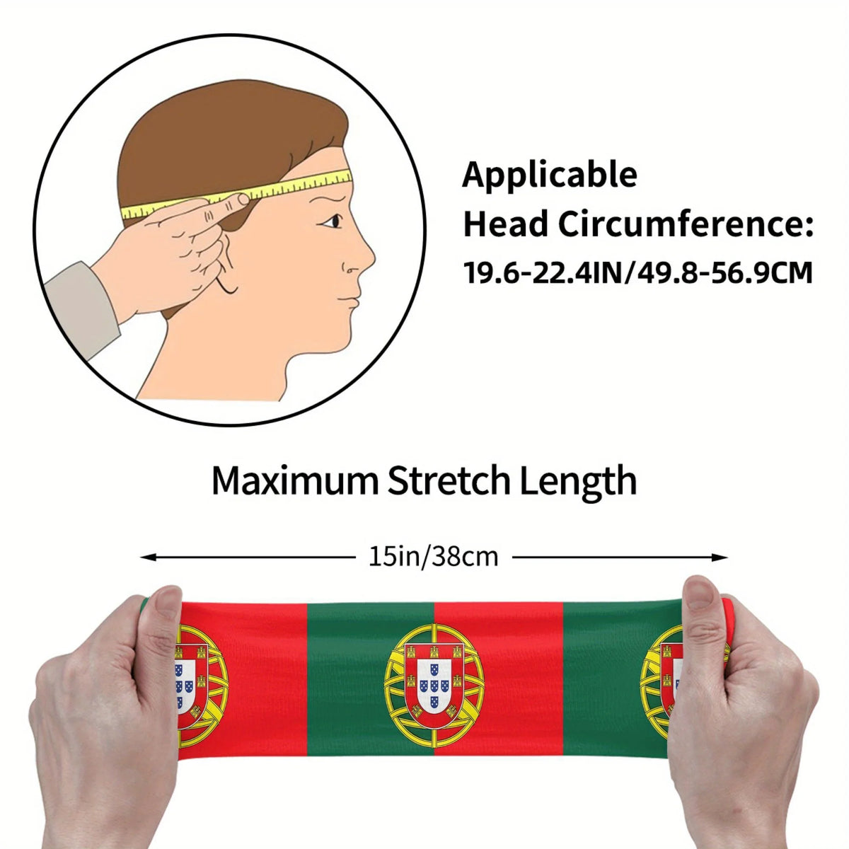 Sports Headband Featuring The Flag of Portugal