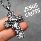 PENDRA INRI Jesus Cross Steel Necklace