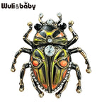 PENDRA Lovely Beetle 4-color Rhinestone Brooch