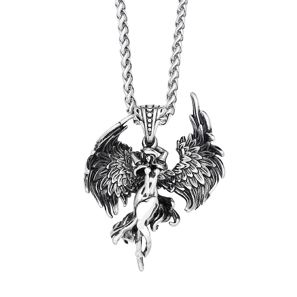 PENDRA Fallenangel Gothic Angel Wing Necklace