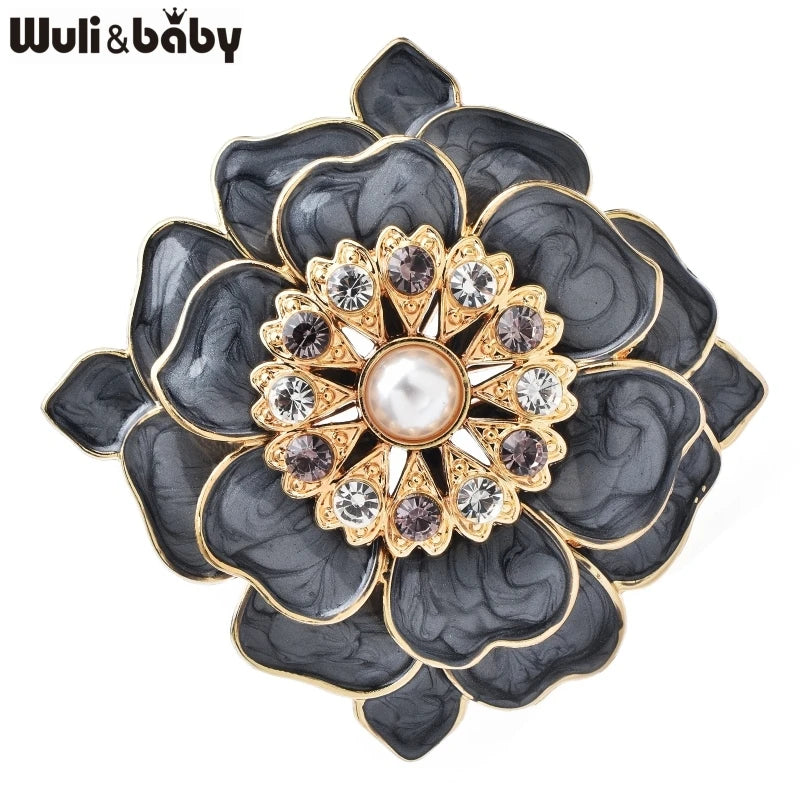 PENDRA Peonia Large Peony Flower Brooch