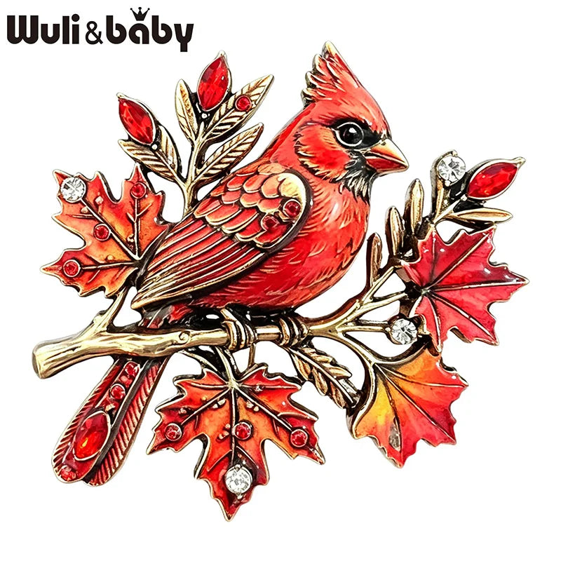 PENDRA Perched Songbird Vintage Rhinestone Brooch