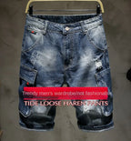 PENDRA Washed Distressed Ripped Pants