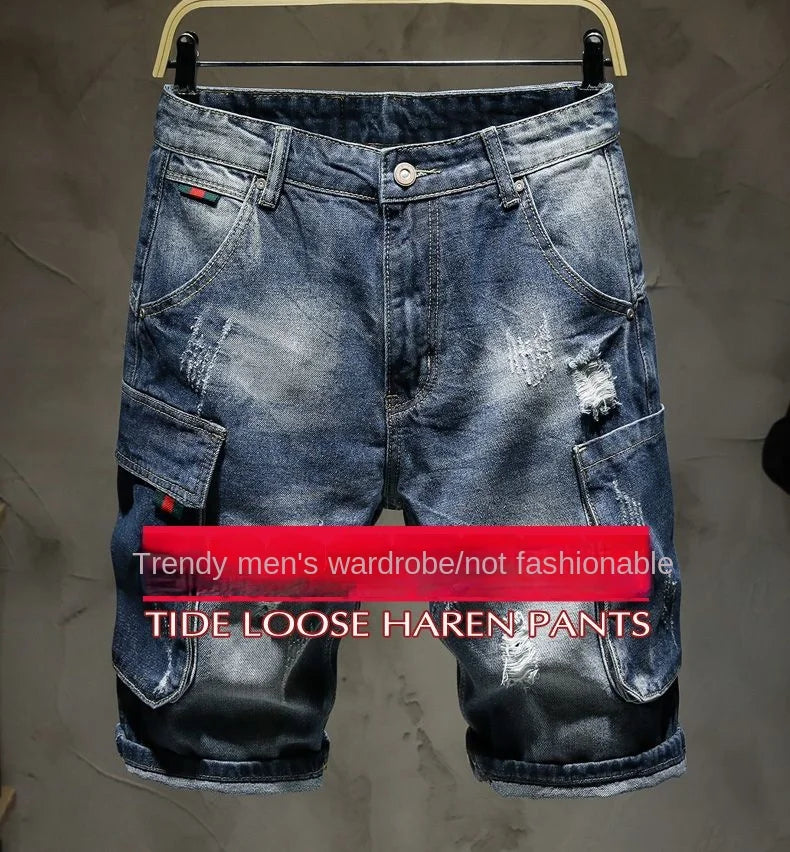 PENDRA Washed Distressed Ripped Pants
