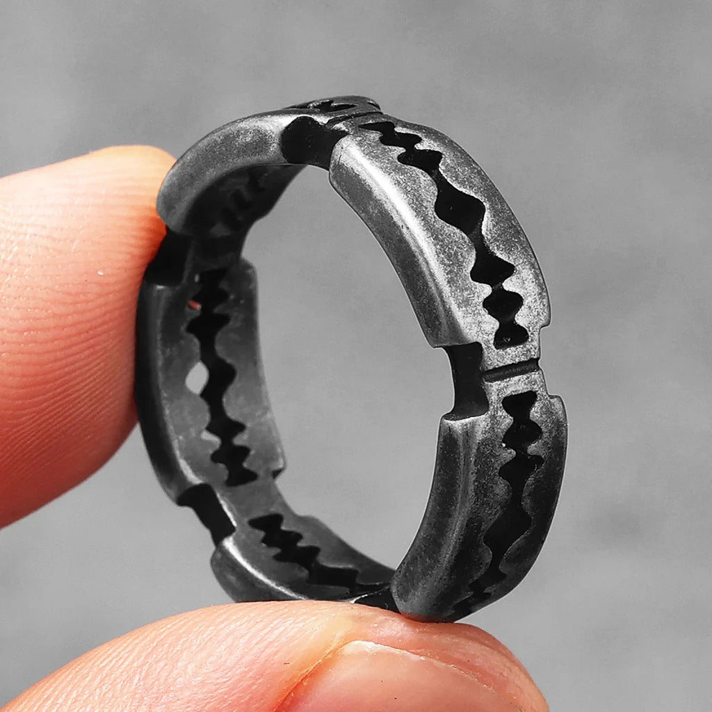 PENDRA Razor Blade Rock Steel Ring