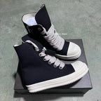 PENDRA Midnight Canvas Black Canvas High-Top Jumbo-Lace Platform Ankle Boots