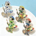 PENDRA Artist Chameleon Rhinestone Brooch