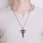 PENDRA Alpha Cross Titanium Steel Necklace