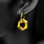 Stainless Steel Y2K Minimalist Trendy Geometric Hexagon Hoop Earrings for Women Gold Color Female Circle Dangle Earring Jewelry