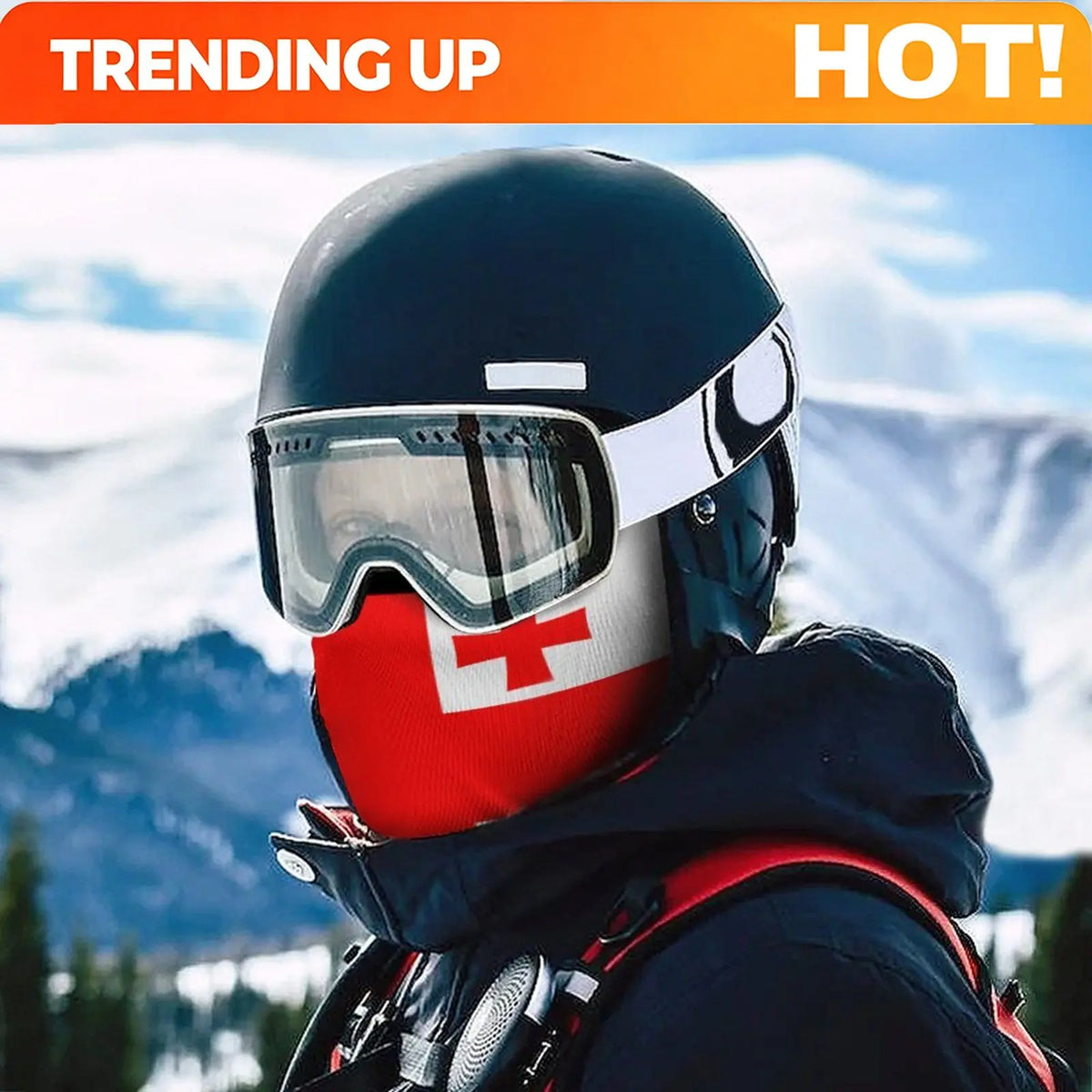 Georgia Flag Outdoor Cool Sunscreen Motorcycle Face Mask Moto Biker Wind Cap Mask Stopper Windproof Bicycle Cycling Headgear