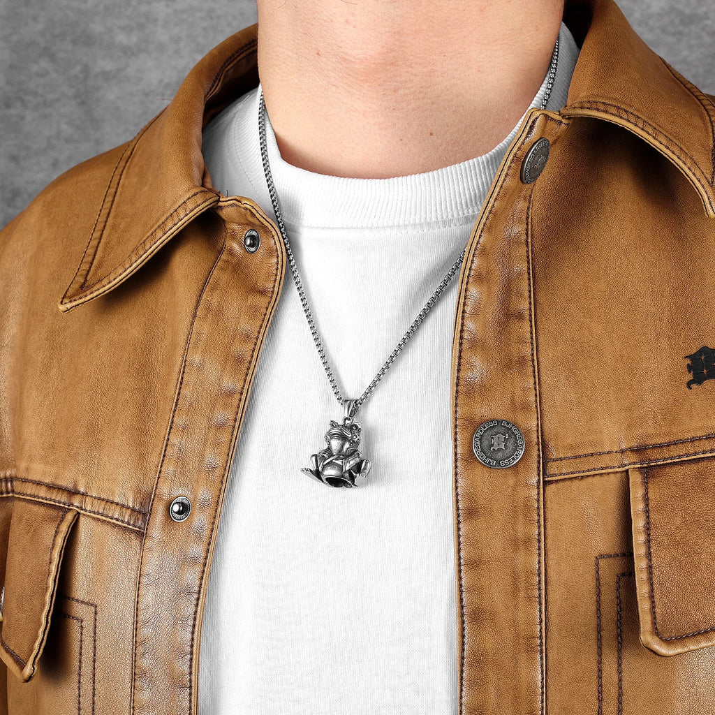 PENDRA Immortal Toad Frog Steel Necklace