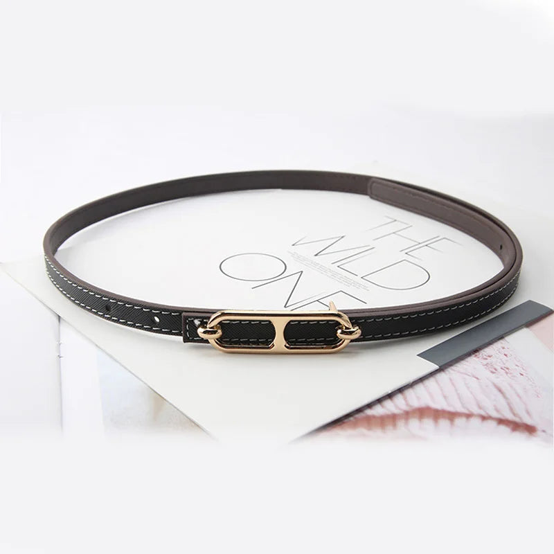 New Elegant women's Pu leather belt decorated ins fashion student trend luxury designer Brands thin waistband For Dress Jeans