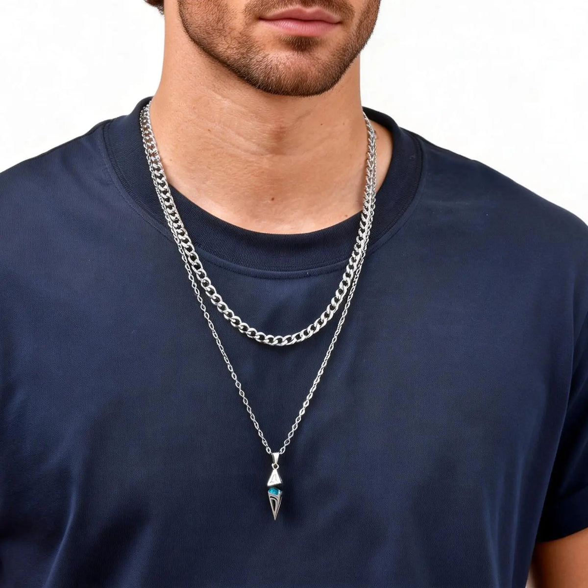 PENDRA Stone Blue Chain Necklace