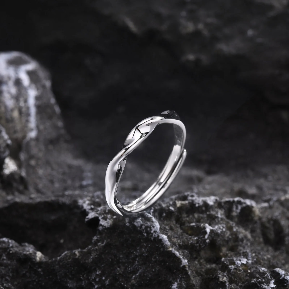 PENDRA Metal Minimalist Wedding Adjustable Ring
