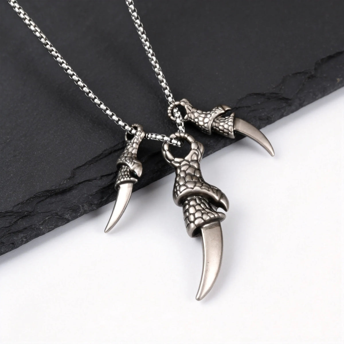 Rock Punk Dragon Claw Necklace for Men Boys,Vintage Claw Long Pendant Necklace,Trendy Jewelry Gift