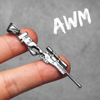Awm Sniper Rifle Gun Men Necklaces Stainless Steel Pendant Chain Women Punk Fashion Jewelry New in Accessories Gifts Wholesale