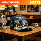 Four Great Astronauts Commemorative Hat - Space Program Suitable for Independence Day, Lightweight Buckle Closure for Themed