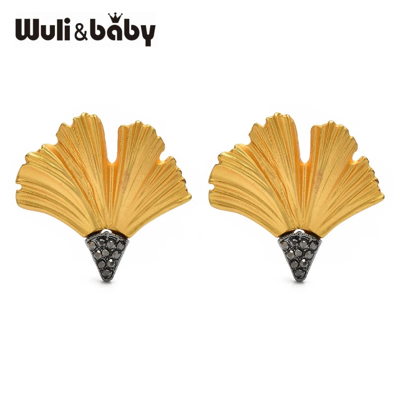 PENDRA Gingko Stud Ginkgo Leaf Earrings