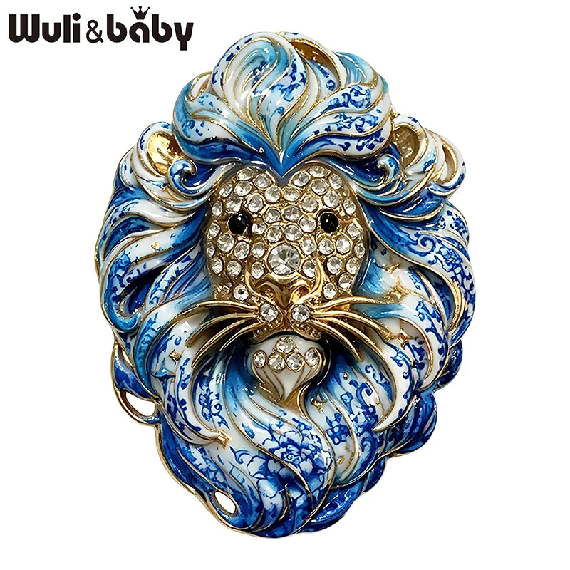 PENDRA Noble Lion Rhinestone Zodiac Brooch