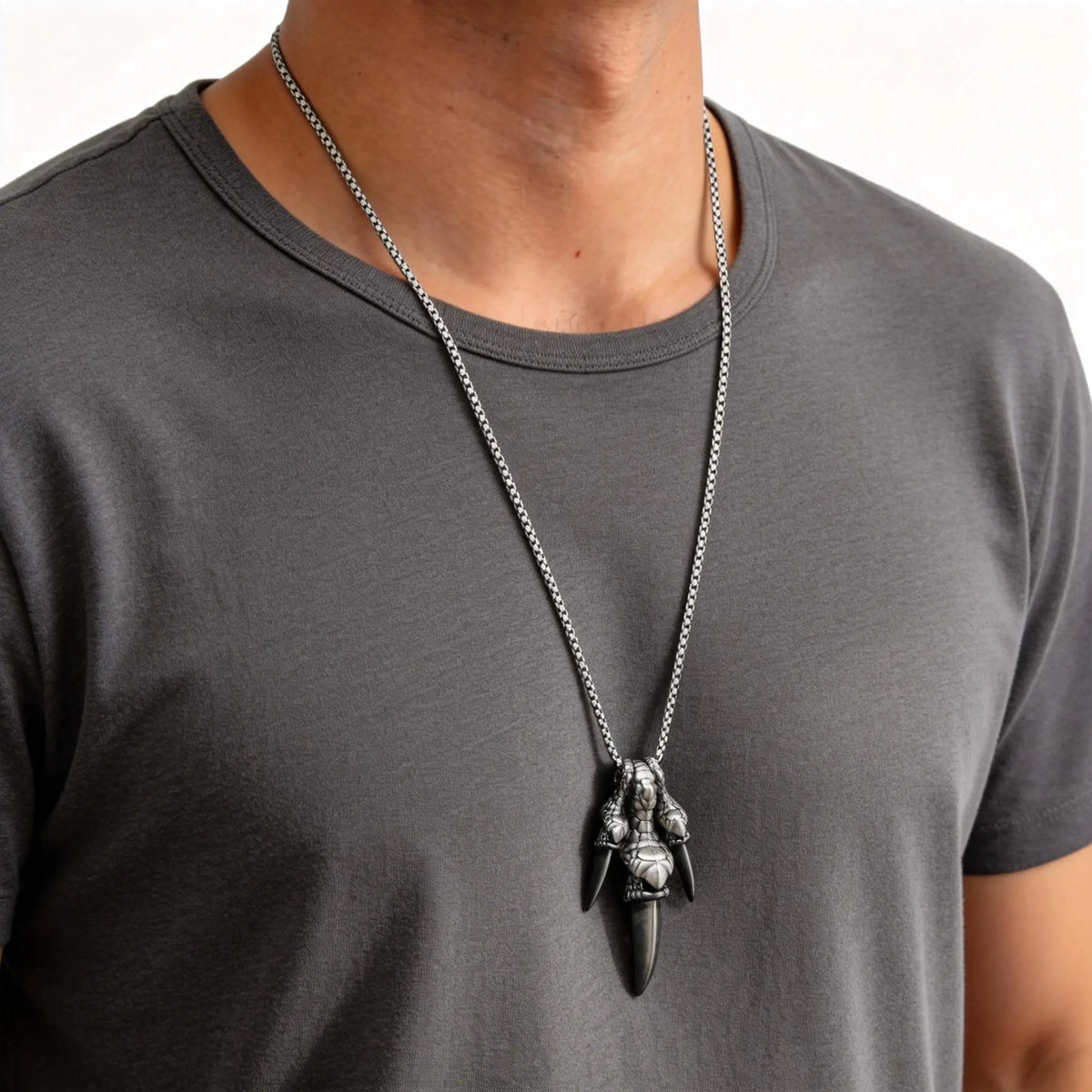Rock Punk Dragon Claw Necklace for Men Boys,Vintage Claw Long Pendant Necklace,Trendy Jewelry Gift