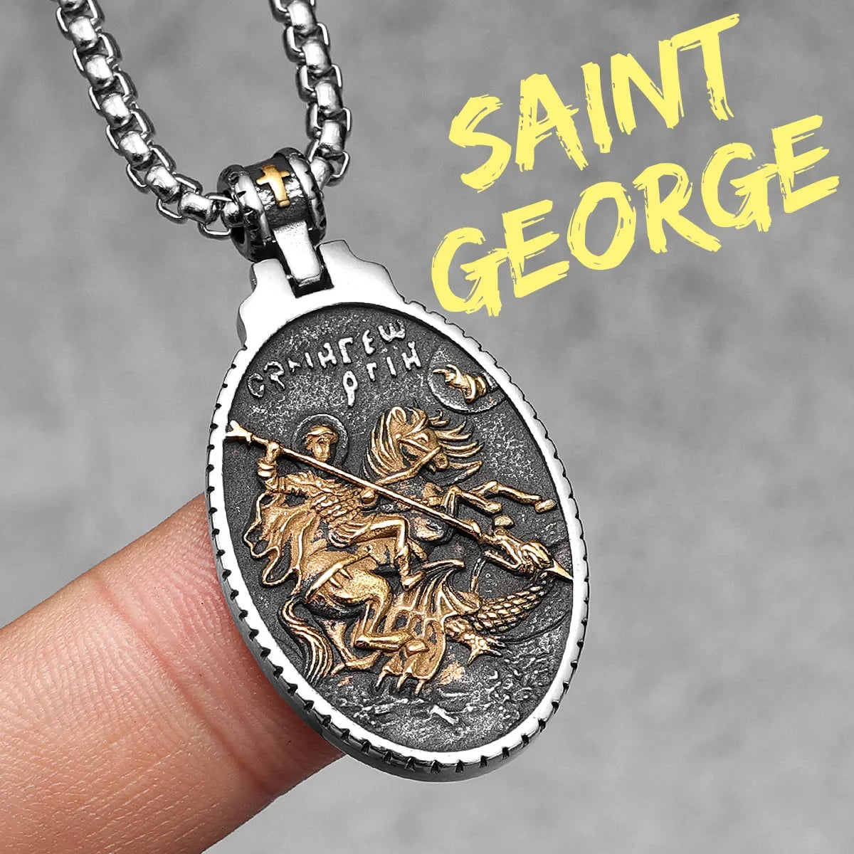 PENDRA Jesus Angel Cross Steel Necklace