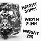 PENDRA Bear Animal Rock Steel Ring