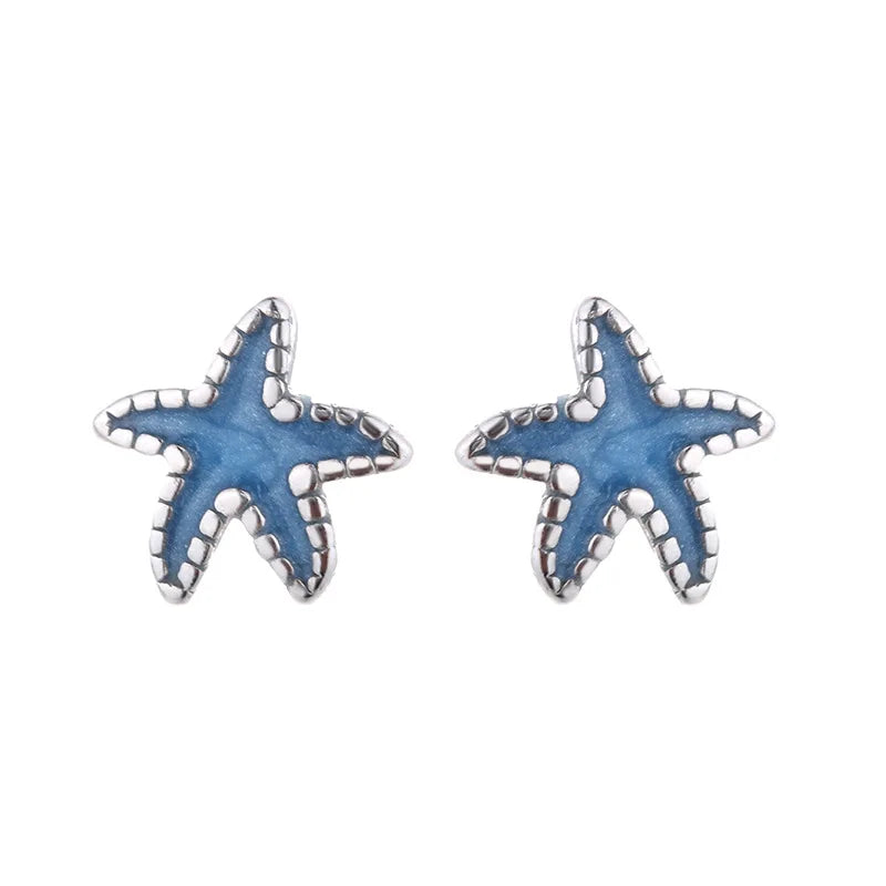 PENDRA Silver Stamp Star Earrings