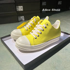 PENDRA Golden Canvas Gold Canvas Low-Top Lace-Up Thick-Sole Sneakers