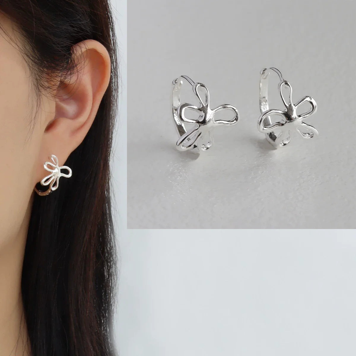 VENTFILLE Vintage Punk 925 Stamp Earrings for Women Girl Creative Twist Winding Geometric Handmade Party Silver Color Jewelry