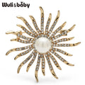 PENDRA Sunelle Rhinestone Sun Flower Brooch