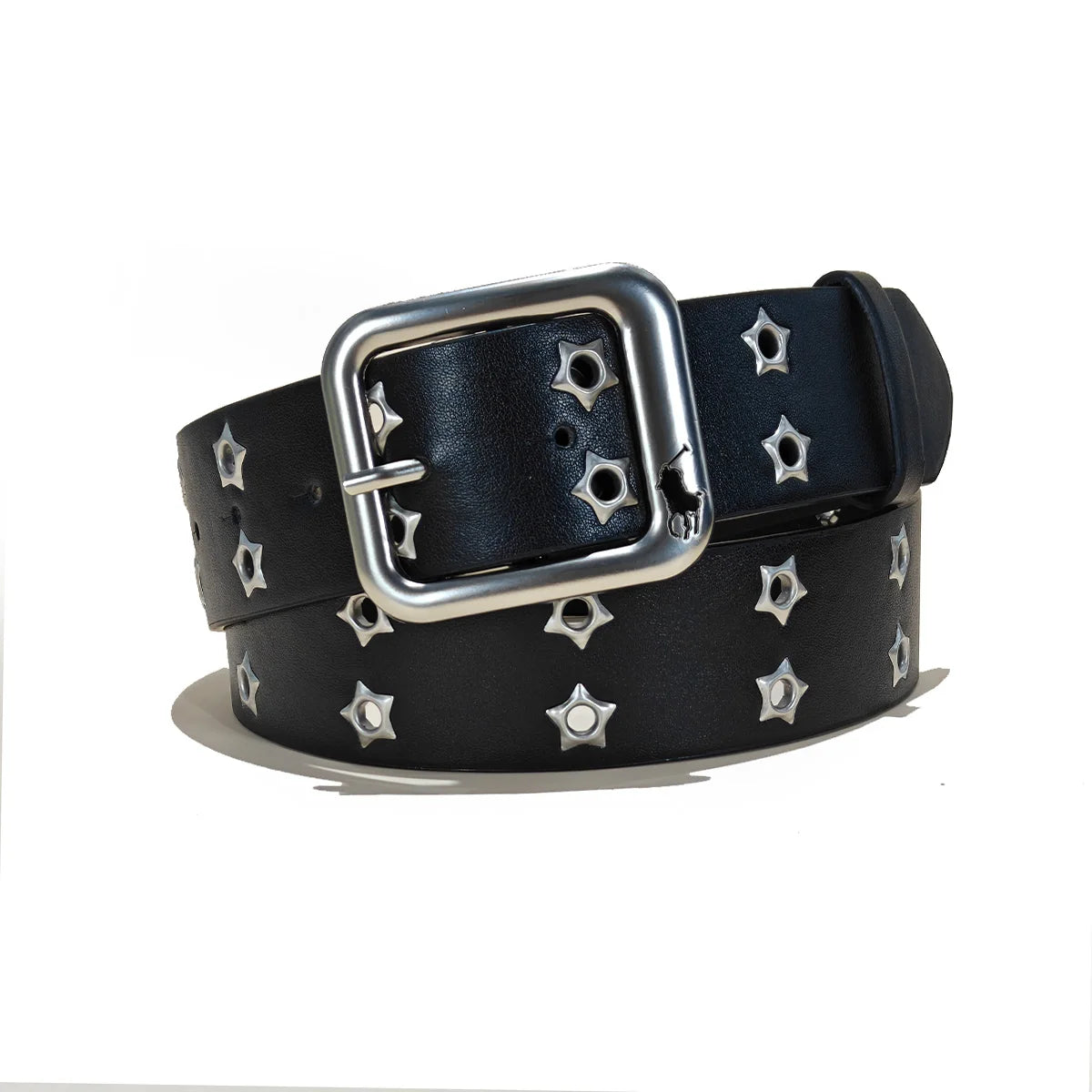 PENDRA Elarara Leather Black D-Buckle Star Belt