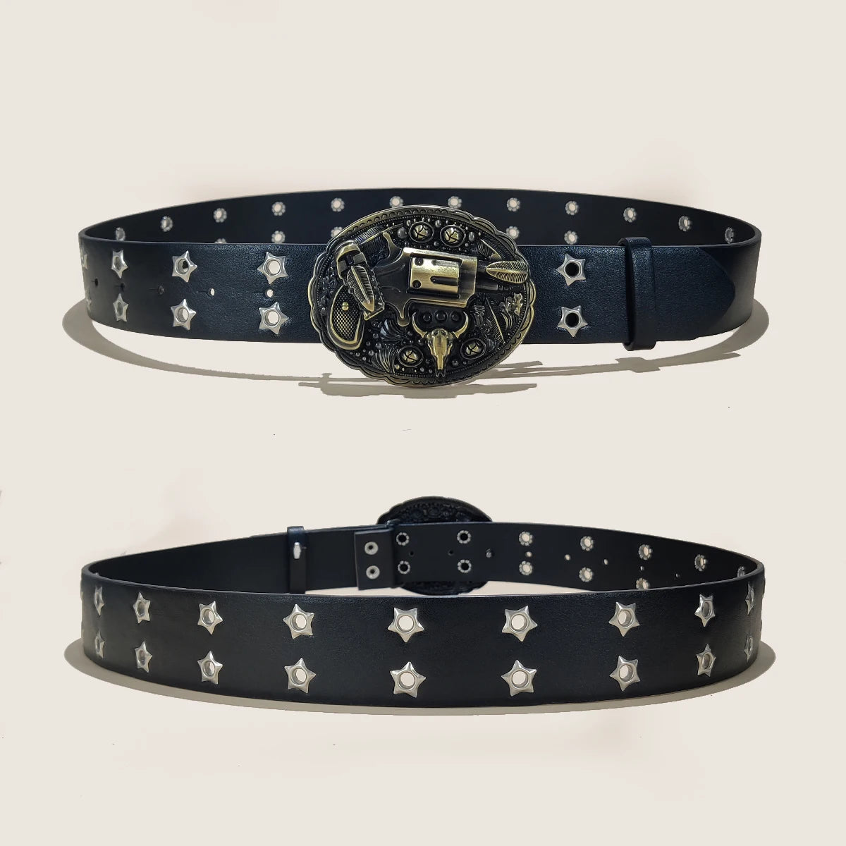 Gothic Harajuku Y2K Women Men Rock Guitar Belts Western Cowboy Hip hop Punk Skull Skeleton Jeans Waistband Niche Designer Sense
