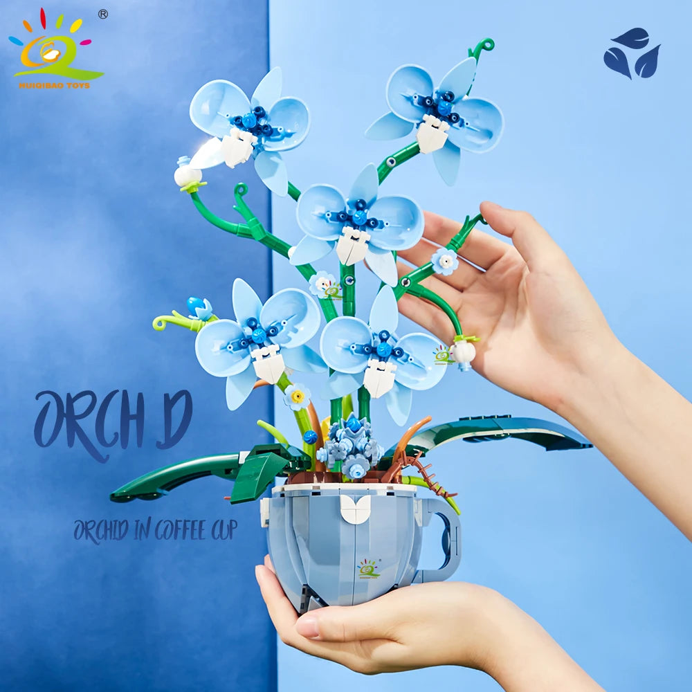 PENDRA Orchid Coffee Floral Building Set