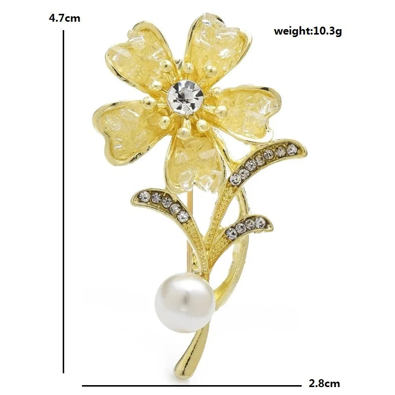 PENDRA Crystelle Crystal Flower Brooch