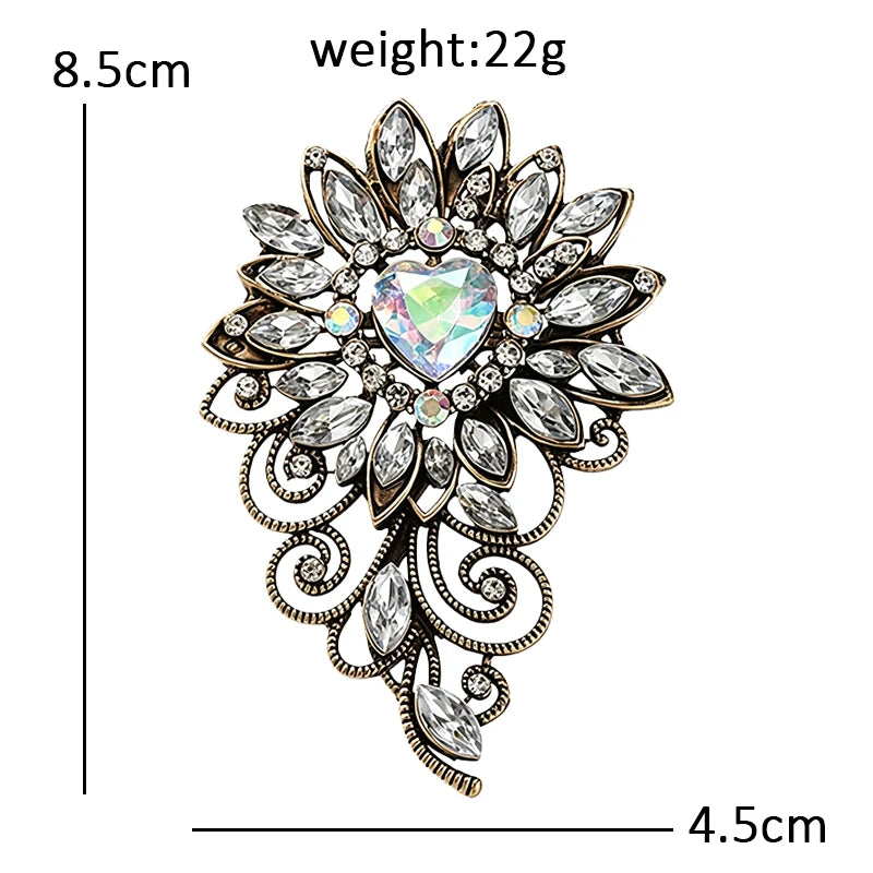 PENDRA Regalia Crystal Flower Brooch